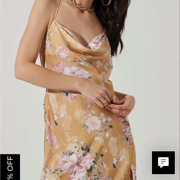 NWT Astr the label Gaia Midi Dress in floral mustard - Picture 5 of 6